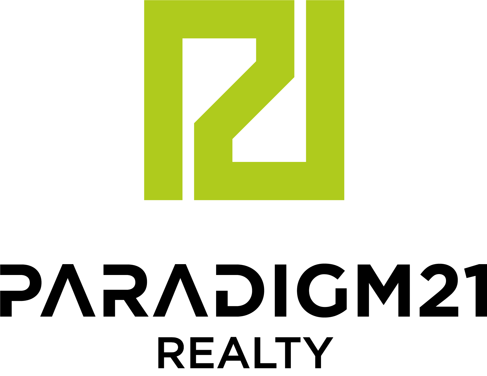 Paradigm21 Realty - Vertical (Green and Black)